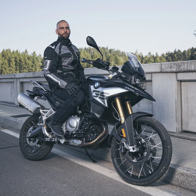 Skórzane rękawice motocyklowe W-TEC Flanker - Czarny