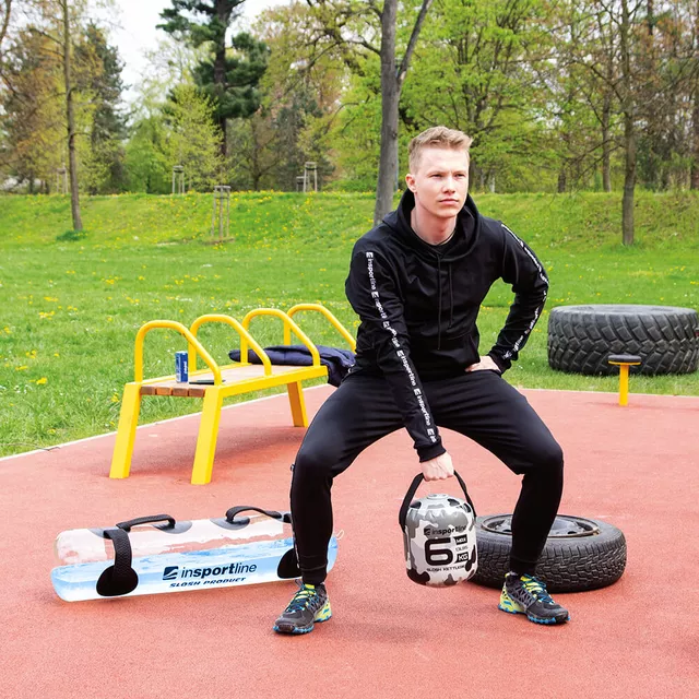 Hantla wodna do ćwiczeń inSPORTline Quabell 6 kg ∙ typ vin-bell ∙ regulowana do 6 kg ∙ neoprenowy grip ∙ antypoślizgowa