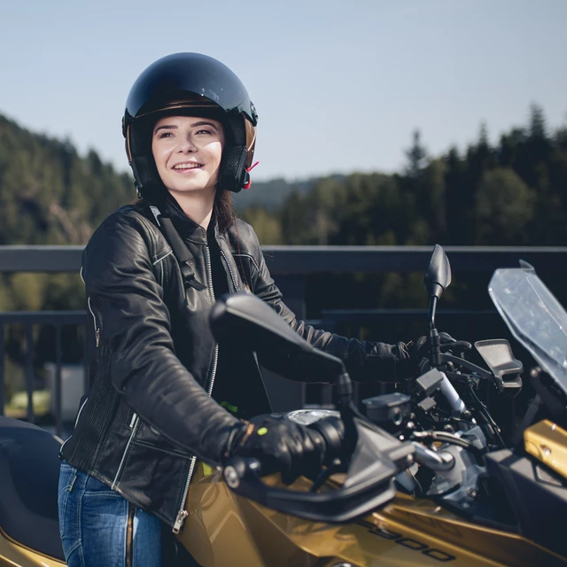 Damska skórzana kurtka motocyklowa W-TEC Hagora - Czarny matowy