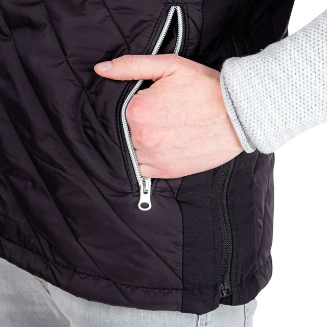 Ogrzewana kamizelka bezrękawnik męski inSPORTline Warmhim ∙ grzanie włóknem węglowym ∙ strefy brzuch/plecy/kręgosłup ∙ powerbank USB