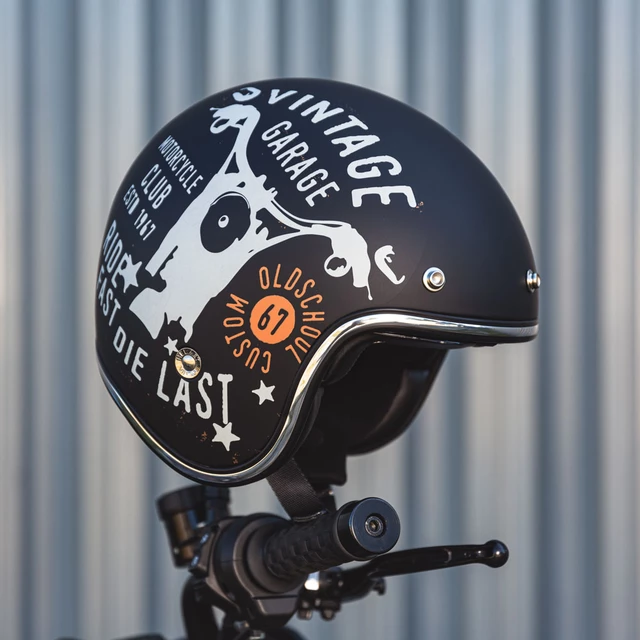 Kask motocyklowy otwarty W-TEC Café Racer - 3 sposoby surfowania w kolorze brązowym