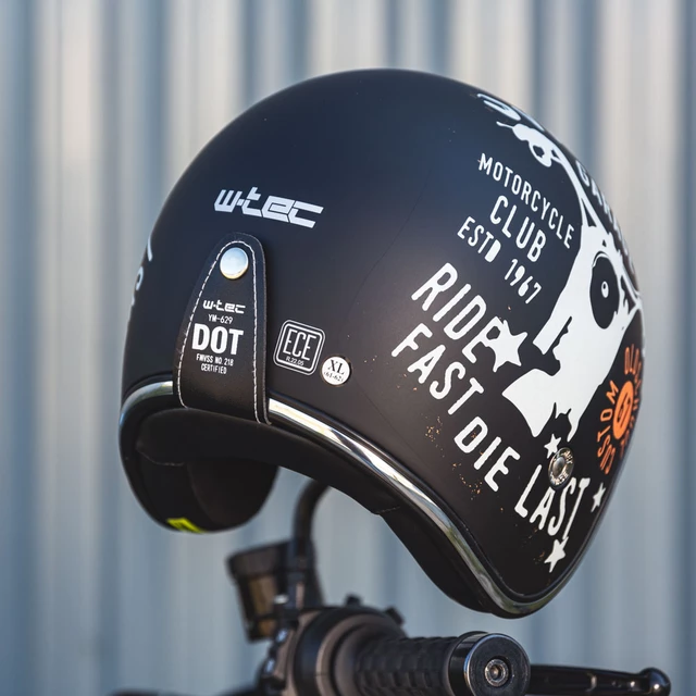 Kask motocyklowy otwarty W-TEC Café Racer - 3 sposoby surfowania w kolorze brązowym