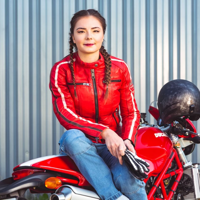 Klasyczne rękawice motocyklowe W-TEC Classic - Białe Czarne Kości