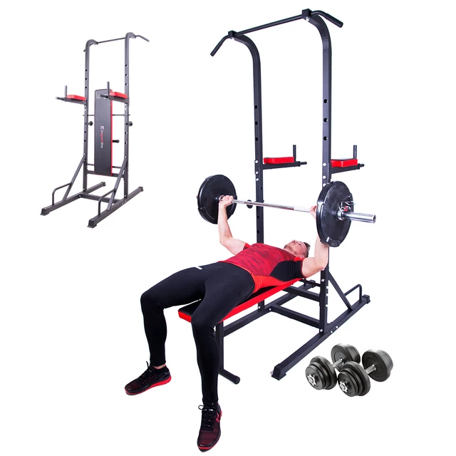 Zestaw treningowy: poręcze + gryfy + obciążenia inSPORTline CEM-180 (40 cm / 30 mm) ∙ 80 kg