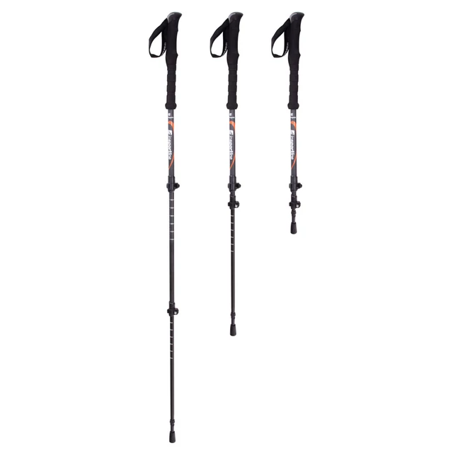 Kijki trekkingowe inSPORTline Montgato ∙ aluminiowe ∙ regulacja 110-140 cm ∙ 590 g/para ∙ 3 sekcje ∙ pianka EVA ∙ grot stalowy