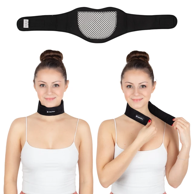 Opaska na szyję / stabilizator karku inSPORTline Leneck ∙ turmalin ∙ samonagrzewający ∙ działanie magnetyczne ∙ oddychający