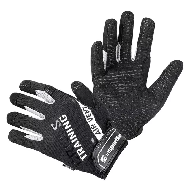 Rękawice treningowe / fitness inSPORTline Taladaro ∙ oddychające ∙ wzmocnione szwy ∙ antypoślizgowe - Czarno-biały - Czarno-biały