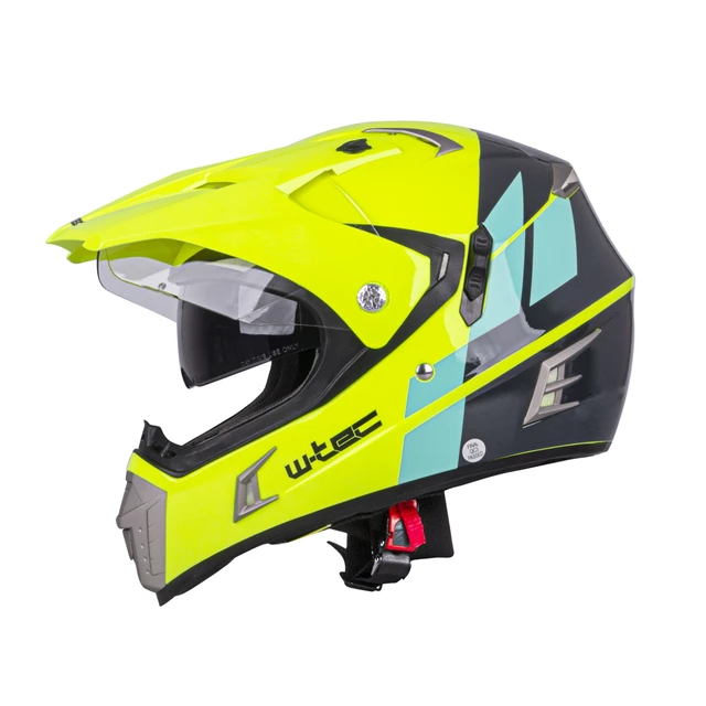 Kask motocyklowy z blendą W-TEC Dualsport - Czarno-Fluo Pomarańczowy