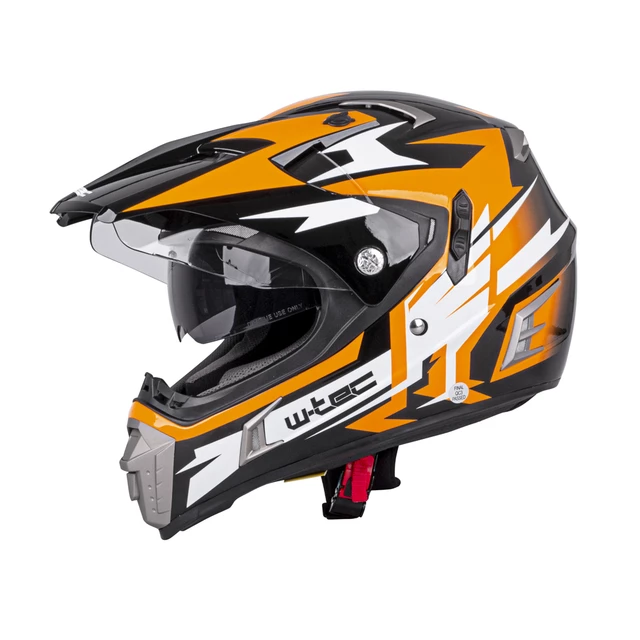 Kask motocyklowy z blendą W-TEC Dualsport - Czarno-Fluo Pomarańczowy