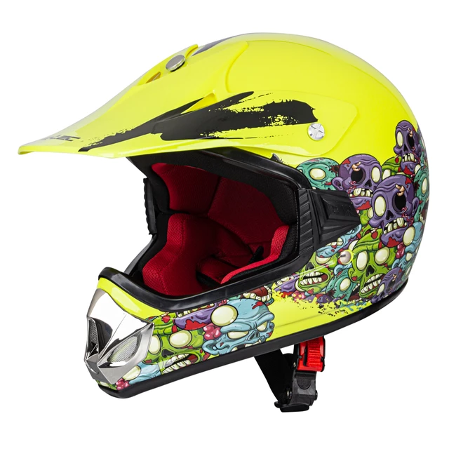 Młodzieżowy kask motocyklowy W-TEC V310 enduro - Neonowa zieleń zombie - Neonowa zieleń zombie