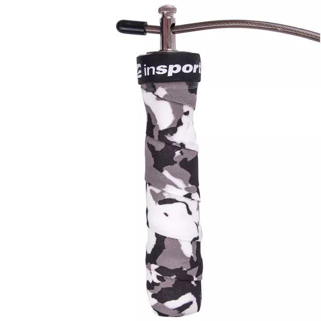 Skakanka szybkościowa inSPORTline Jumpkamu ∙ regulowana 300 cm ∙ łożyska obrotowe ∙ uchwyty ergonomiczne 13 cm ∙ waga 166 g - Red camu