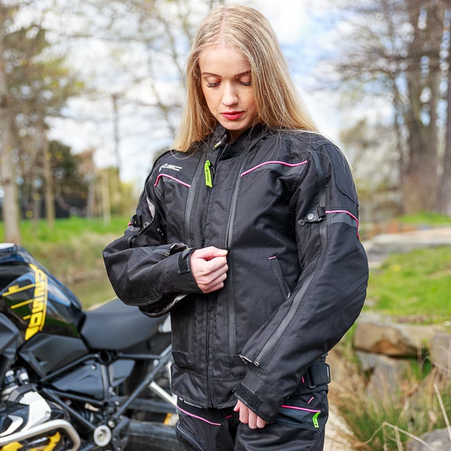 Damska kurtka motocyklowa W-TEC Progair Lady - Czarno-różowy