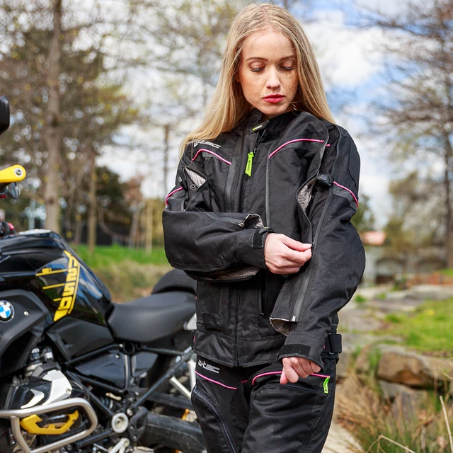 Damska kurtka motocyklowa W-TEC Progair Lady - Czarno-różowy