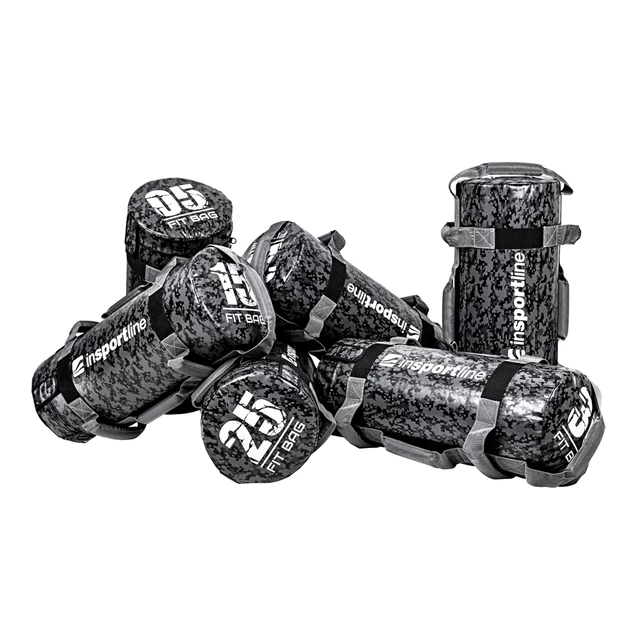 Worek treningowy / torba do ćwiczeń z uchwytami inSPORTline FitBag Camu 25 kg ∙ 7 uchwytów ∙ trening funkcjonalny ∙ cross-training