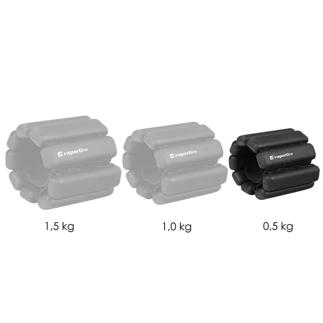 Obciążniki fitness na ręce i nogi inSPORTline Brace ∙ 0,5 kg każdy ∙ regulowany pasek ∙ komfortowy materiał - Beżowy