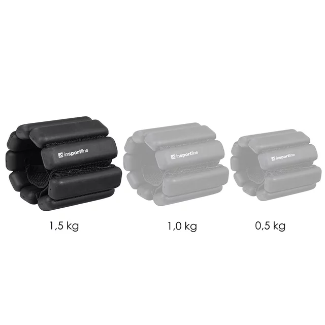 Obciążniki fitness na kostki i nadgarstki inSPORTline Brace 2x1,5 kg ∙ silikonowe ∙ regulowane obciążenie ∙ z rzepem