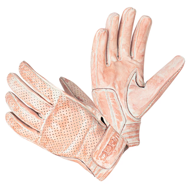 Skórzane rękawice motocyklowe W-TEC Modko - sunlight - biel ceglana