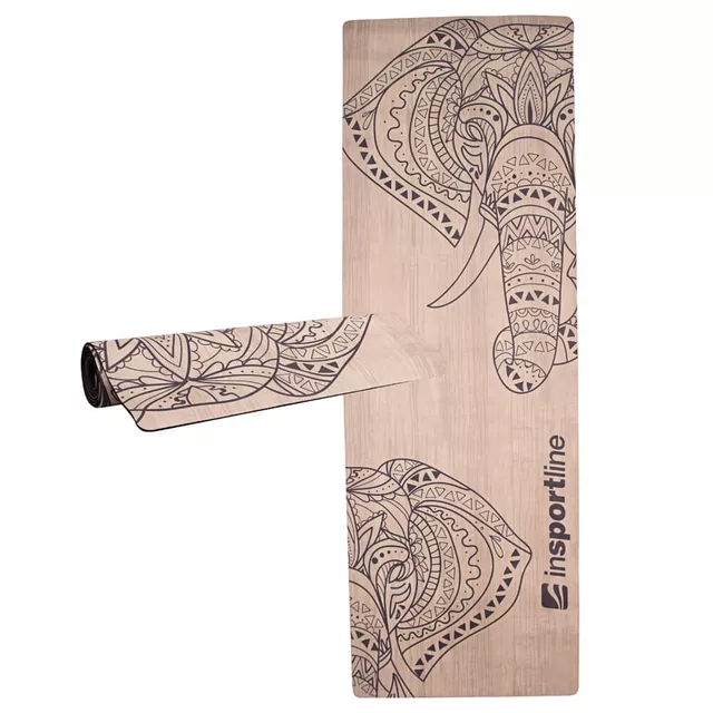 Mata do jogi Sunshine inSPORTline – zamszowa 183 × 61 cm ∙ 4 mm ∙ antypoślizgowa - Czerwony - Beżowy