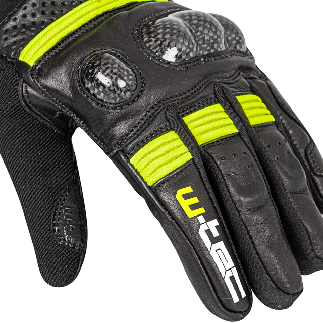Skórzane rękawice motocyklowe W-TEC Rushin - Black-Fluo Yellow