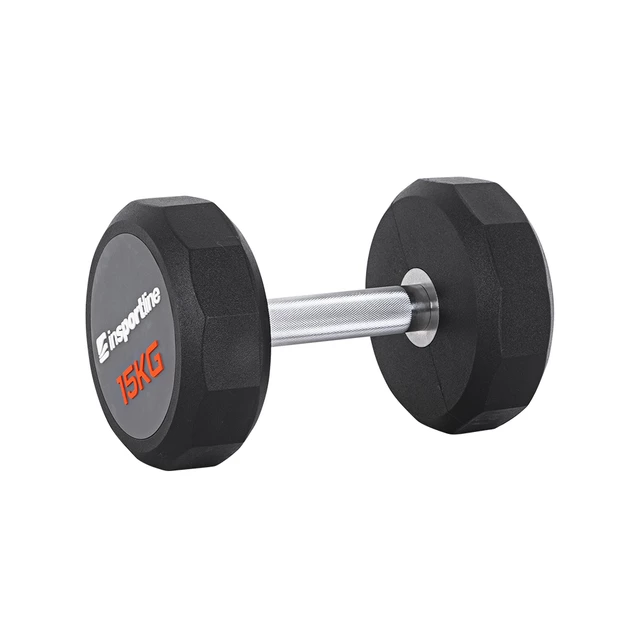 Hantle jednoręczne inSPORTline Profi CPU ∙ waga 2,5-50 kg ∙ kształt hex ∙ stal z gumą/PVC ∙ antypoślizgowy uchwyt