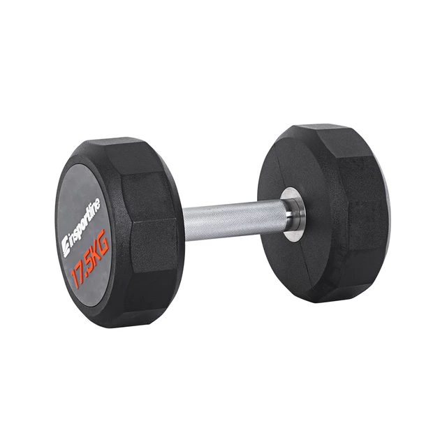 Hantle jednoręczne inSPORTline Profi CPU ∙ waga 2,5-50 kg ∙ kształt hex ∙ stal z gumą/PVC ∙ antypoślizgowy uchwyt