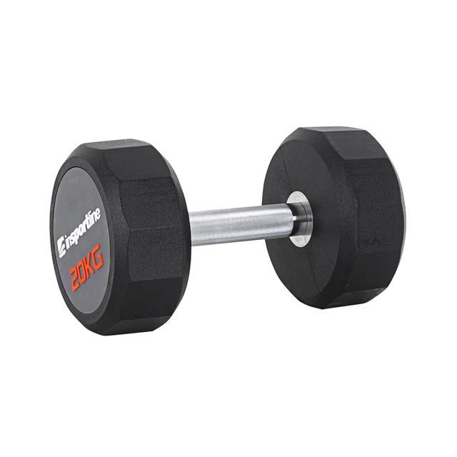 Hantle jednoręczne inSPORTline Profi CPU ∙ waga 2,5-50 kg ∙ kształt hex ∙ stal z gumą/PVC ∙ antypoślizgowy uchwyt