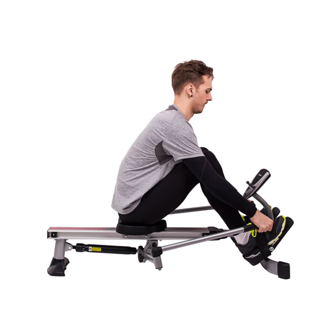 Wioślarz treningowy inSPORTline Power Master X ∙ hydrauliczny system oporu ∙ 12 poziomów oporu ∙ płynny ruch ∙ uchwyt na tablet ∙ LCD