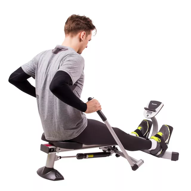 Wioślarz treningowy inSPORTline Power Master X ∙ hydrauliczny system oporu ∙ 12 poziomów oporu ∙ płynny ruch ∙ uchwyt na tablet ∙ LCD