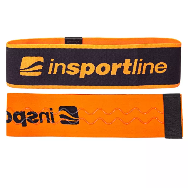 Taśma oporowa / opaska ∙ inSPORTline Hiplop L ∙ 22 kg oporu ∙ 8 cm szeroka ∙ antypoślizgowa - Pomarańczowy
