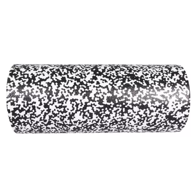 Twardy wałek do ćwiczeń / roller inSPORTline Waldro Smooth ∙ gładka powierzchnia ∙ długość 30 cm ∙ nośność 120 kg - Czarno-biały