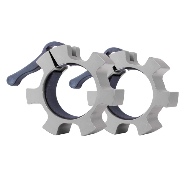 Zestaw olimpijskich aluminiowych zacisków na gryf inSPORTline CL-21 50mm - Czerwony - Srebrny