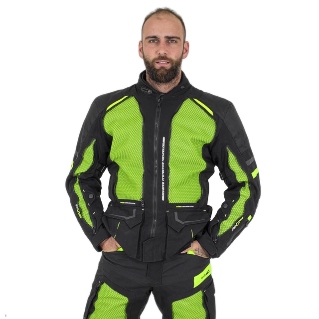 Męska kurtka motocyklowa W-TEC Aircross - Czarno-szary