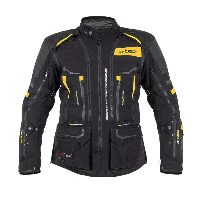 Męska kurtka motocyklowa W-TEC Aircross - Czarno-szary - Czarno-złoty