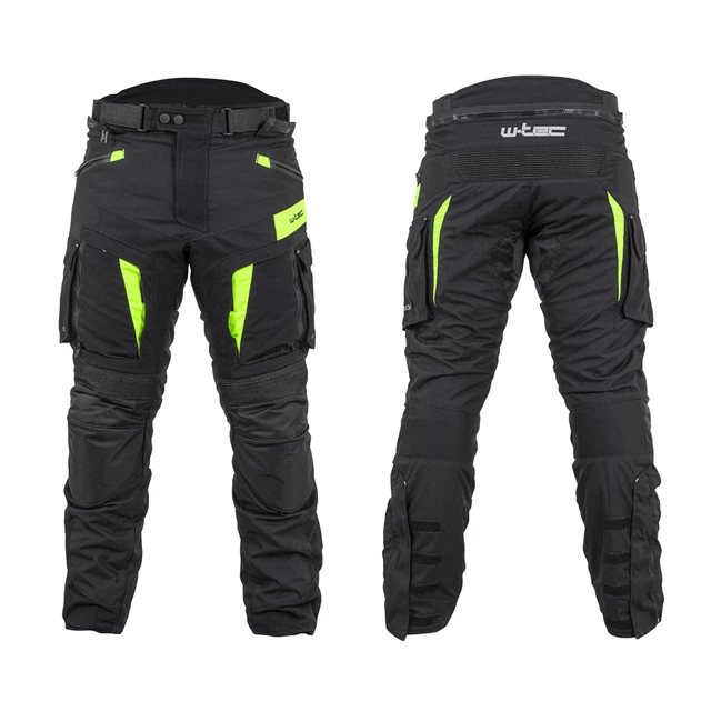 Męskie spodnie motocyklowe W-TEC Aircross - Czarno-szary - Czarny-fluo żółty