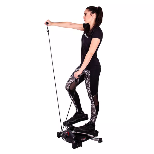 Duży stepper skrętny z linkami inSPORTline Big ∙ regulowane obciążenie ∙ nośność 100 kg ∙ wyświetlacz LCD ∙ cichy