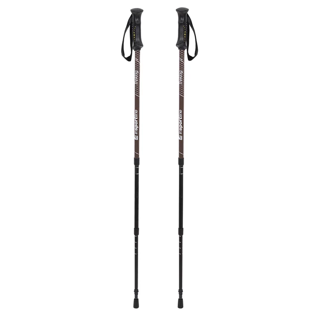Kijki trekkingowe inSPORTline Treking ∙ teleskopowe ∙ antypoślizgowy uchwyt ∙ regulacja 67–135 cm - Biały - Ciemny brązowy