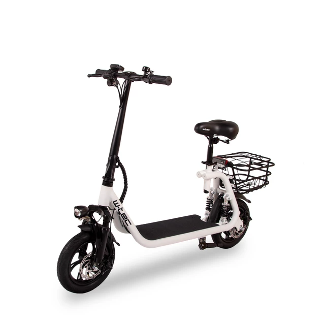 Hulajnoga elektryczna z siodełkiem W-TEC Billar II 500W ∙ koła 12″ ∙ 30 km zasięg - Czerwony - Biały