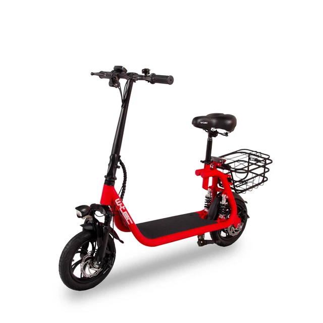 Hulajnoga elektryczna z siodełkiem W-TEC Billar II 500W ∙ koła 12″ ∙ 30 km zasięg - Czerwony - Czerwony