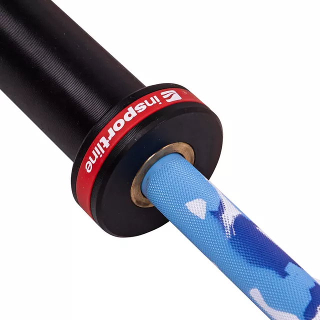 Gryf olimpijski z łożyskami inSPORTline OB-86 PCWC ∙ 201 cm / 50 mm ∙ 450 kg ∙ 6 łożysk ∙ antypoślizgowy chwyt