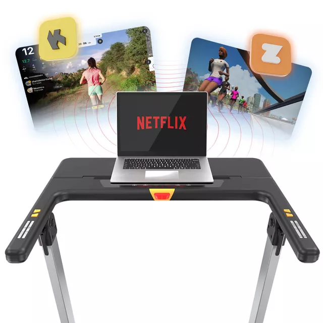 Bieżnia elektryczna składana inSPORTline ZenRun 20 ∙ nośność 120 kg ∙ amortyzacja Shock System ∙ 16 programów treningowych ∙ 18 nachyleń ∙ Bluetooth