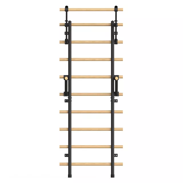 Drabinka gimnastyczna inSPORTline Wootaline 199×80 cm ∙ 9 szczebli ∙ nośność 150 kg ∙ rama stal/drewno