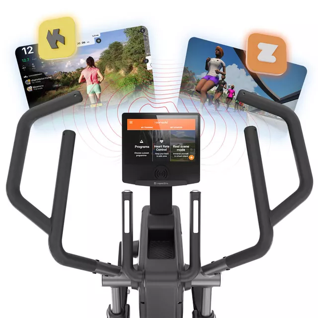 Profesjonalny orbitrek przednionapędowy inSPORTline ZenStride 1200 ∙ 16 poziomów oporu ∙ aplikacje Kinomap/Zwift ∙ ekran TFT 10,1"
