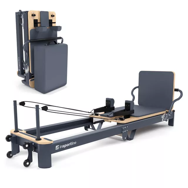Profesjonalny reformer do pilatesu inSPORTline Comfolder ∙ składany ∙ nośność 150 kg ∙ rama aluminiowa ∙ regulacja oporu