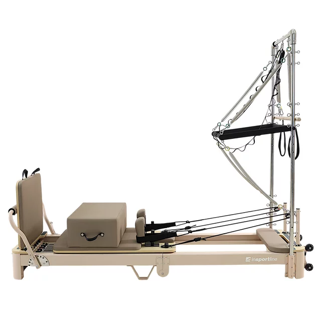 Wieża do reformera pilates inSPORTline Comfolder EVO ∙ nośność 100 kg ∙ 45 oczek mocujących ∙ uchwyt V regulowany