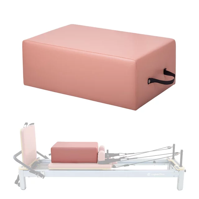 Zapasowy box do pilatesu do reformera inSPORTline Oquiler ∙ 2 uchwyty ∙ drewno/pianka/mikrofibra ∙ 5,8 kg - Różowy - Różowy