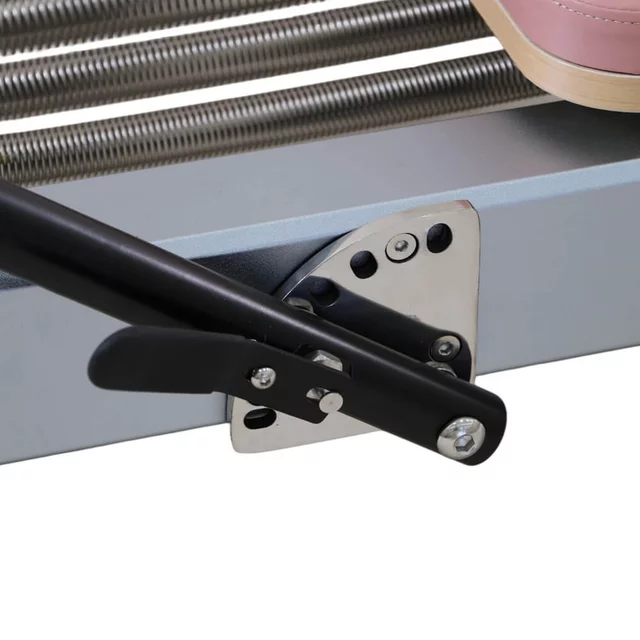 Reformer do pilatesu inSPORTline Oquiler ∙ system sprężynowy ∙ nośność 150 kg ∙ rama aluminiowa ∙ box w zestawie - Różowy