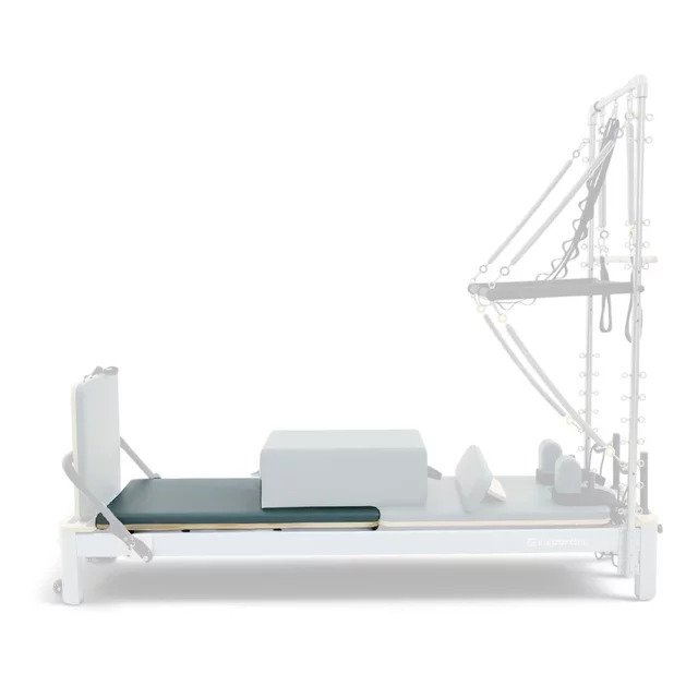 Platforma wypełniająca do reformera Pilates inSPORTline Oquiler ∙ nośność 120 kg ∙ rama drewniana ∙ mikrofibra - Zielony-niebieski