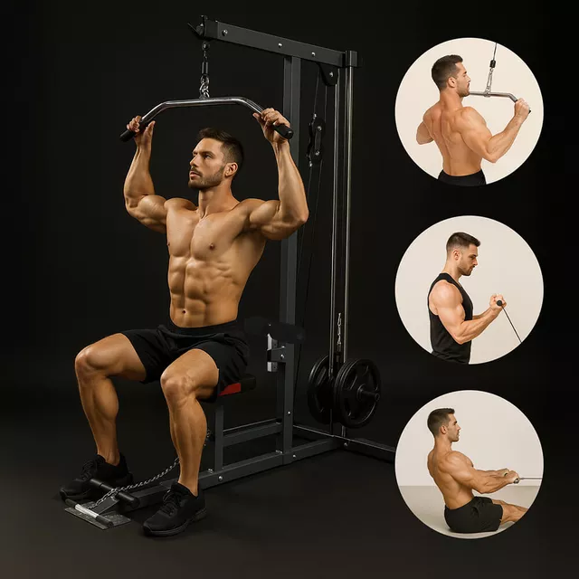 Atlas do ćwiczeń z górnym i dolnym wyciągiem inSPORTline LP05 - OUTLET