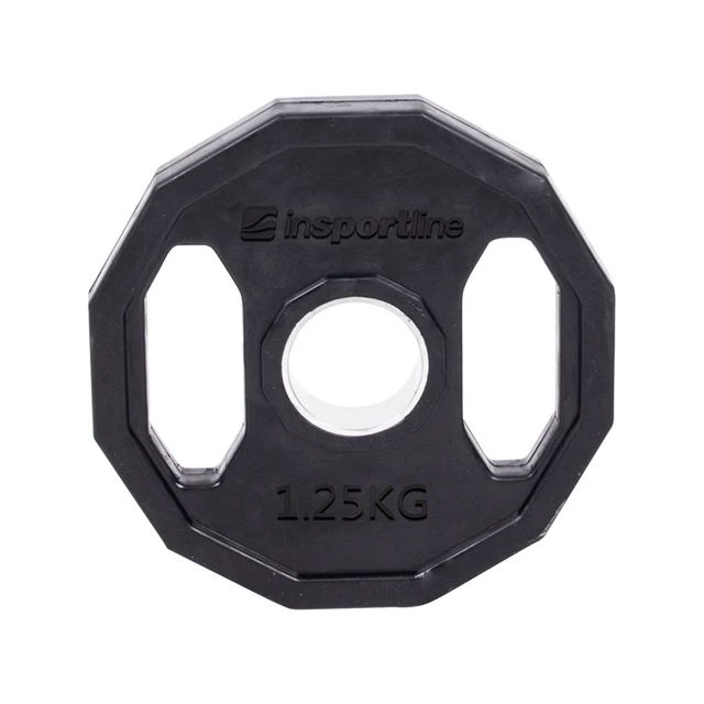 Gumowane obciążenie olimpijskie inSPORTline Ruberton 1,25 kg ∙ gumowane ∙ z uchwytami ∙ otwór 50 mm ∙ antypoślizgowe