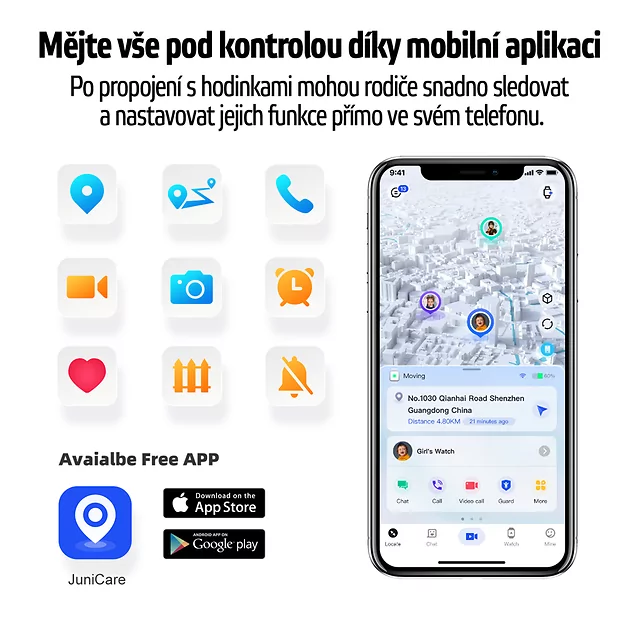 Smartwatch dziecięcy inSPORTline Cubbio ∙ wymienne ramki ∙ śledzenie GPS ∙ przycisk SOS ∙ połączenia głosowe ∙ IP 67 ∙ karta SIM - Biały